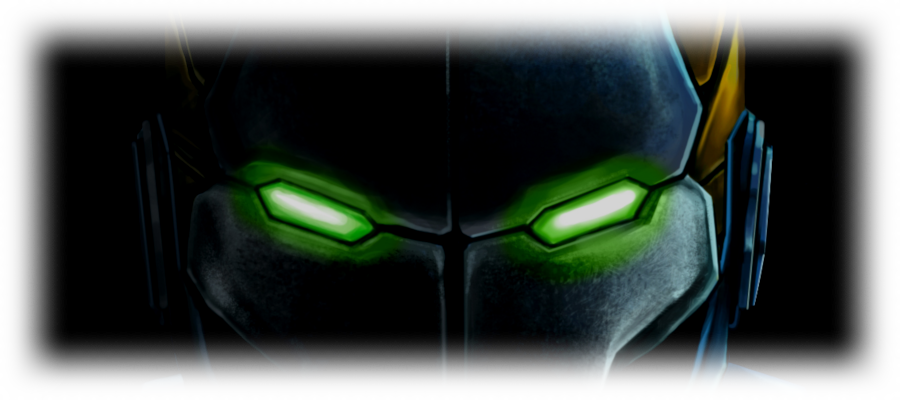 Image of glowing green eyes.